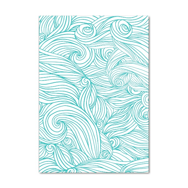 Print on a a glass Blue waves