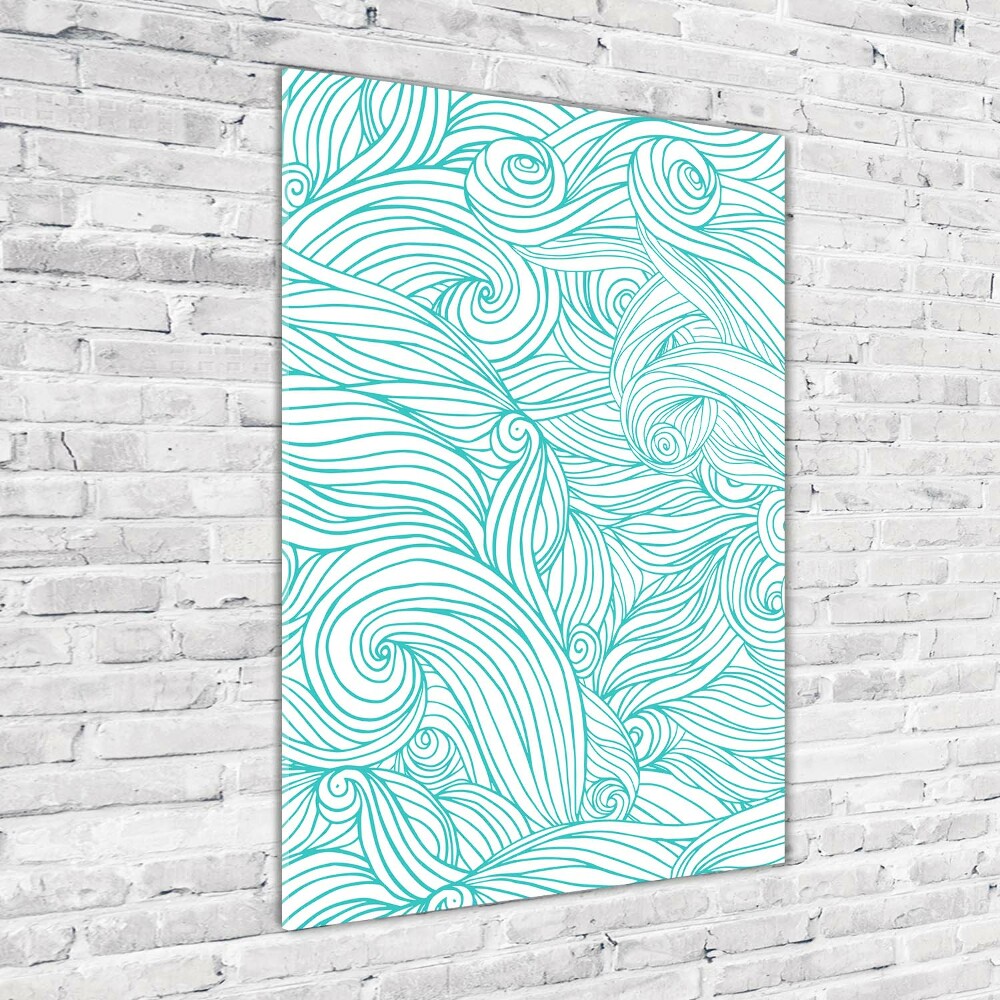 Print on a a glass Blue waves