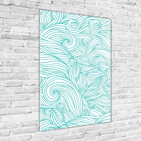 Print on a a glass Blue waves