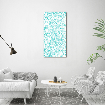 Print on a a glass Blue waves