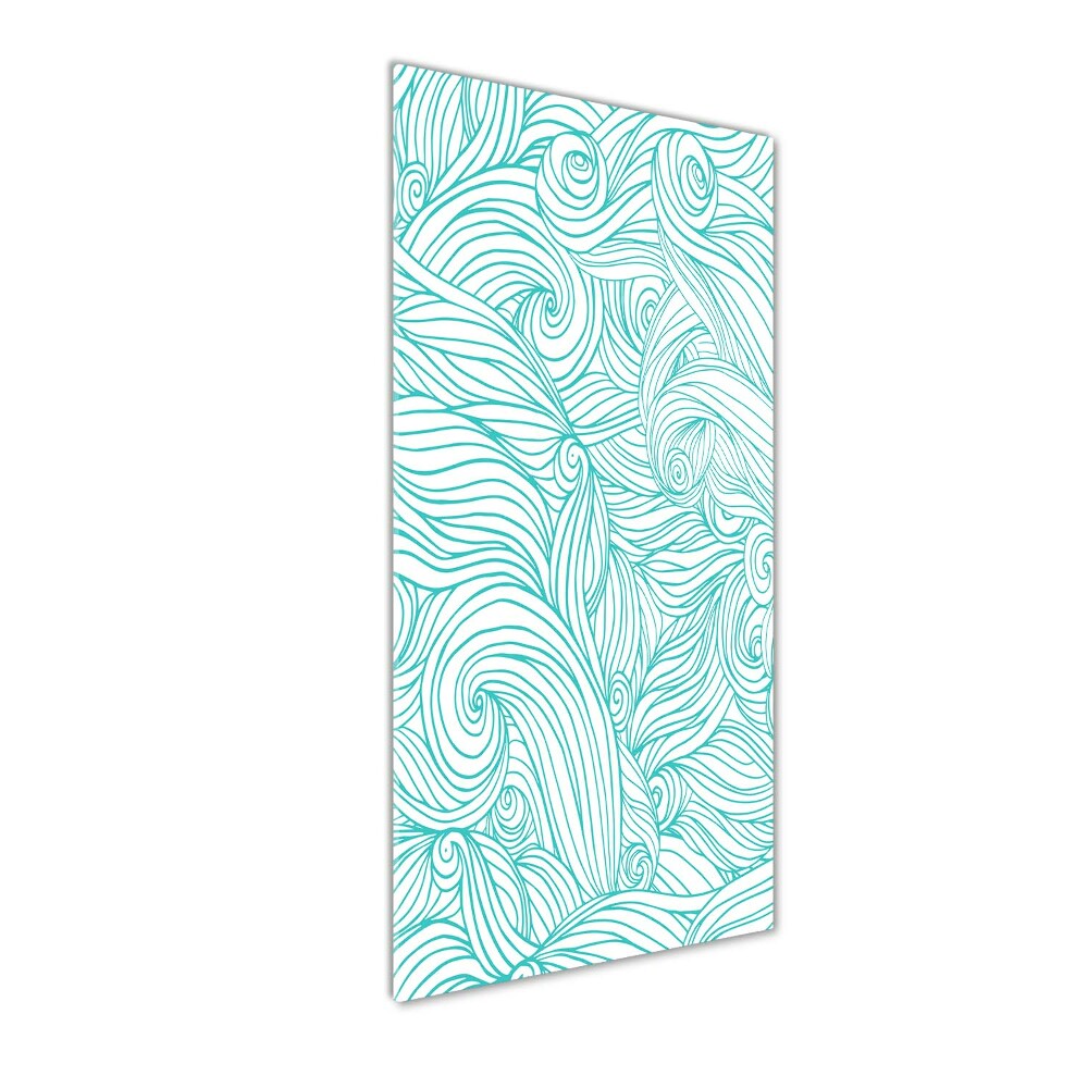 Print on a a glass Blue waves