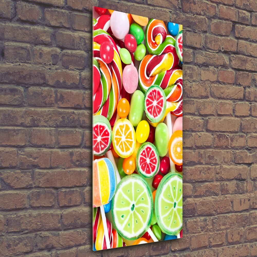 Glass art picture Colorful candies