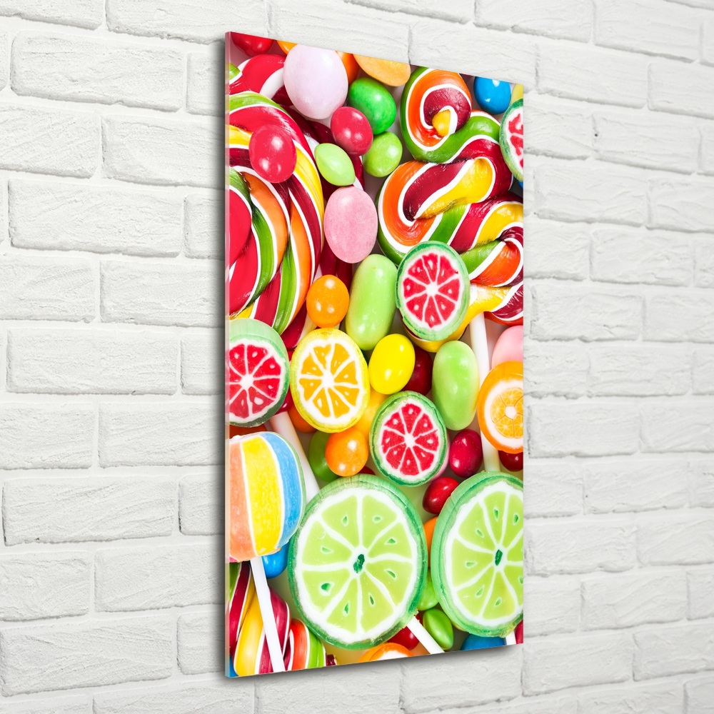 Glass art picture Colorful candies