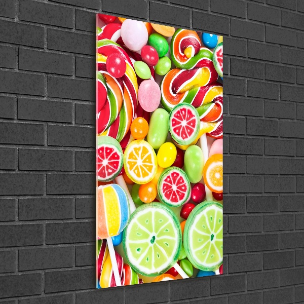 Glass art picture Colorful candies