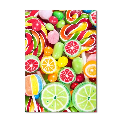 Glass art picture Colorful candies