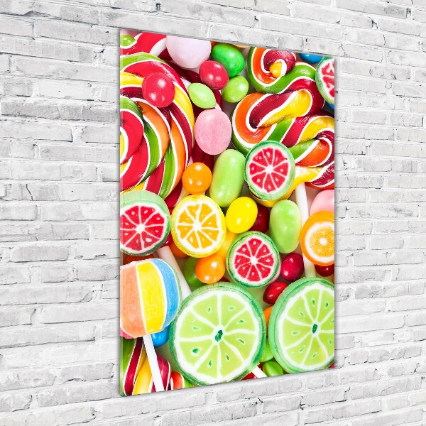 Glass art picture Colorful candies