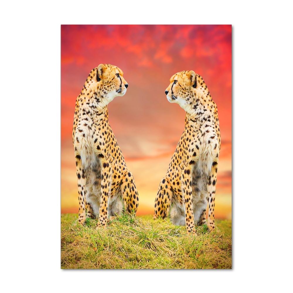 Print on a a glass Two cheetahs