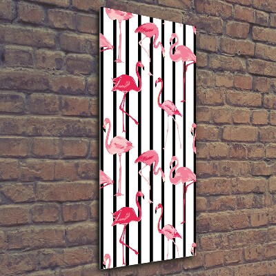 Photo printed on glass Flamingos and stripes