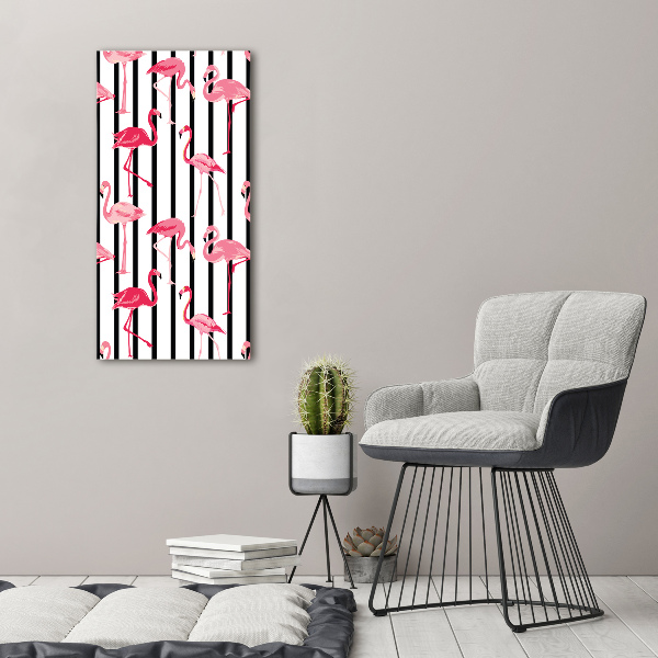 Photo printed on glass Flamingos and stripes