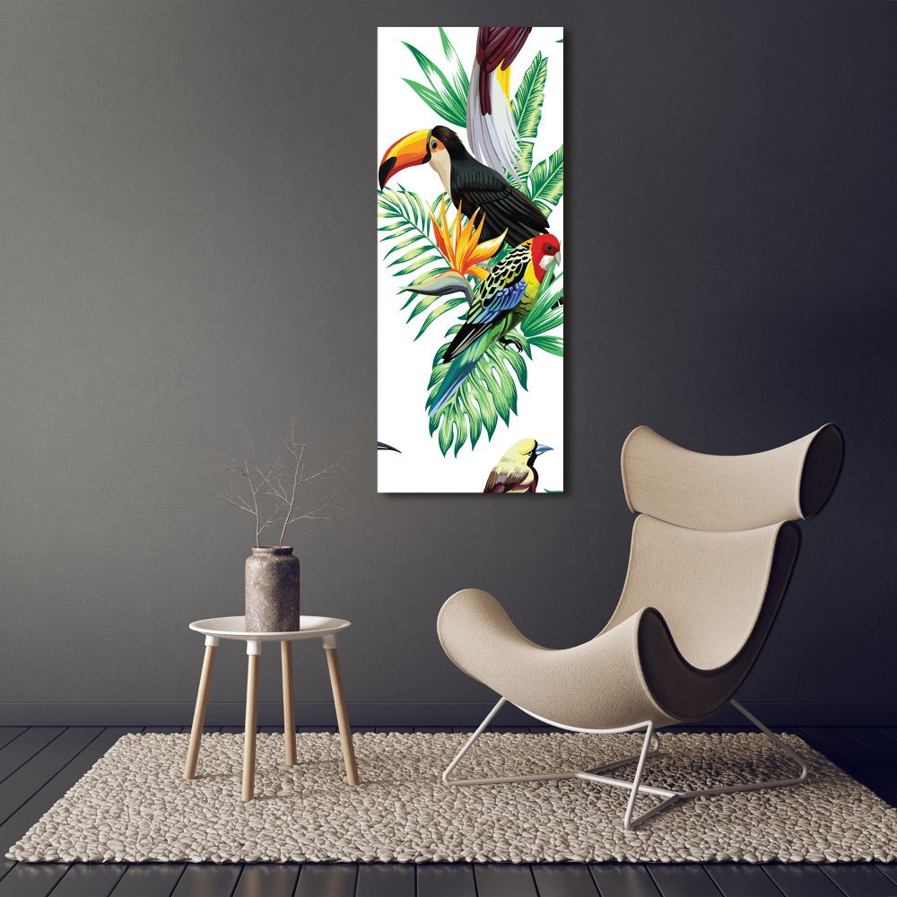 Photo printed on glass Tropical birds