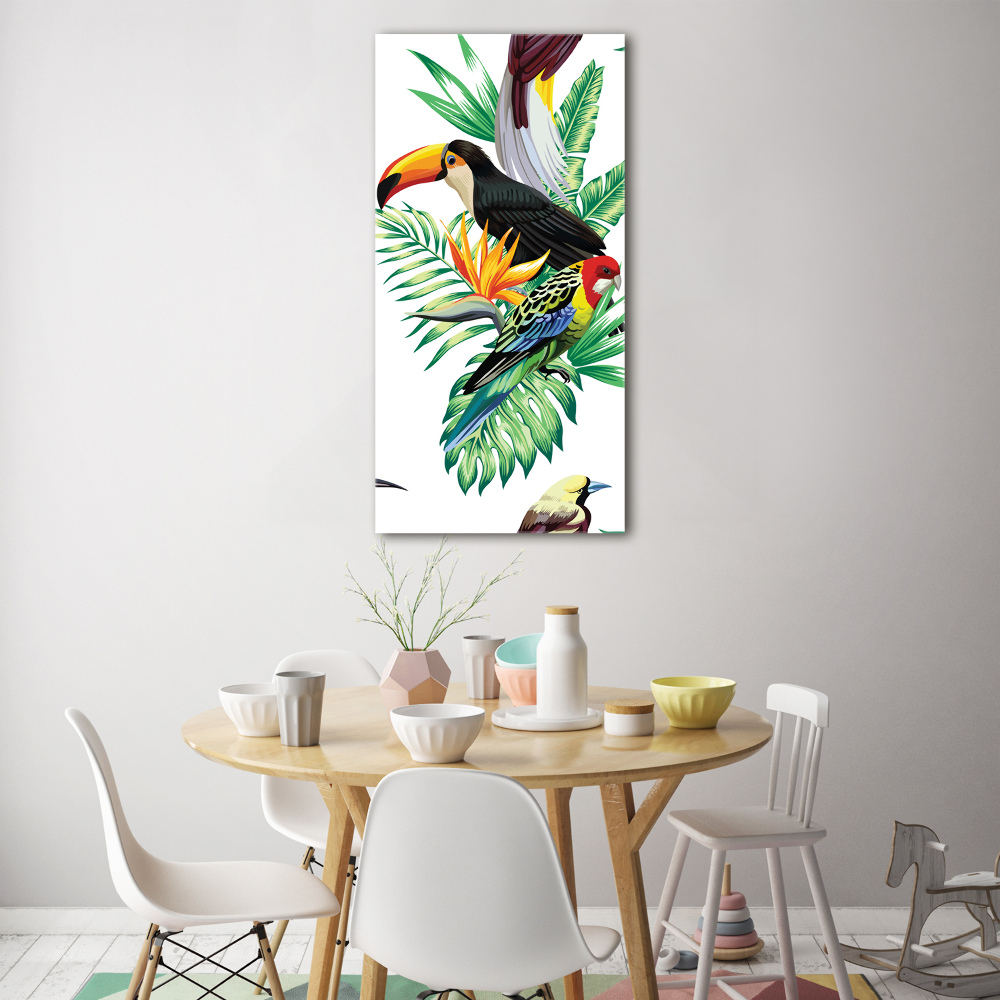 Photo printed on glass Tropical birds