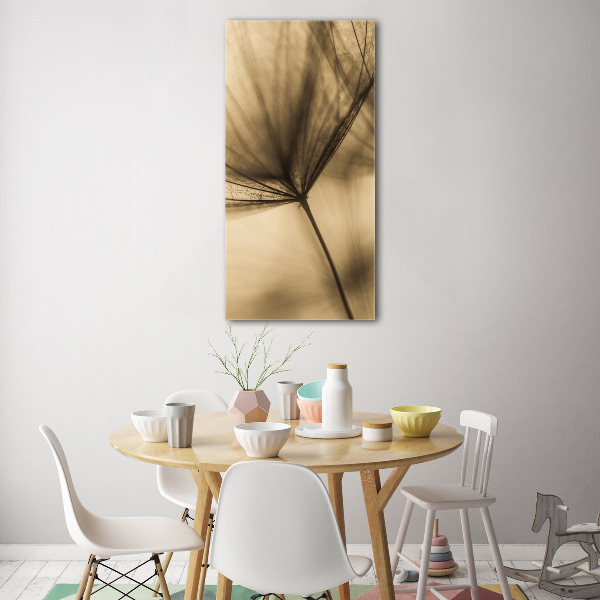 Photo printed on glass Dandelion seed