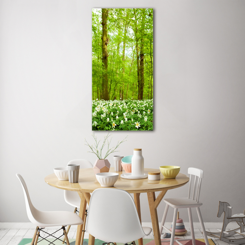 Photo printed on glass Flowers in the forest