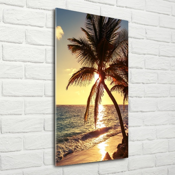 Printed glass wall art Tropical beach