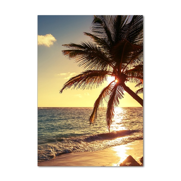 Printed glass wall art Tropical beach