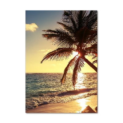 Printed glass wall art Tropical beach