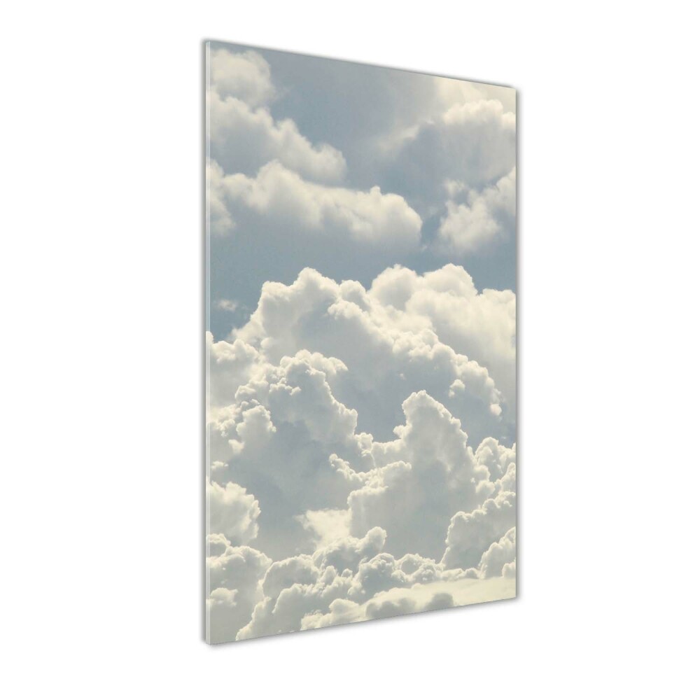 Printed glass wall art Clouds