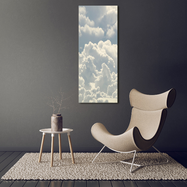 Printed glass wall art Clouds