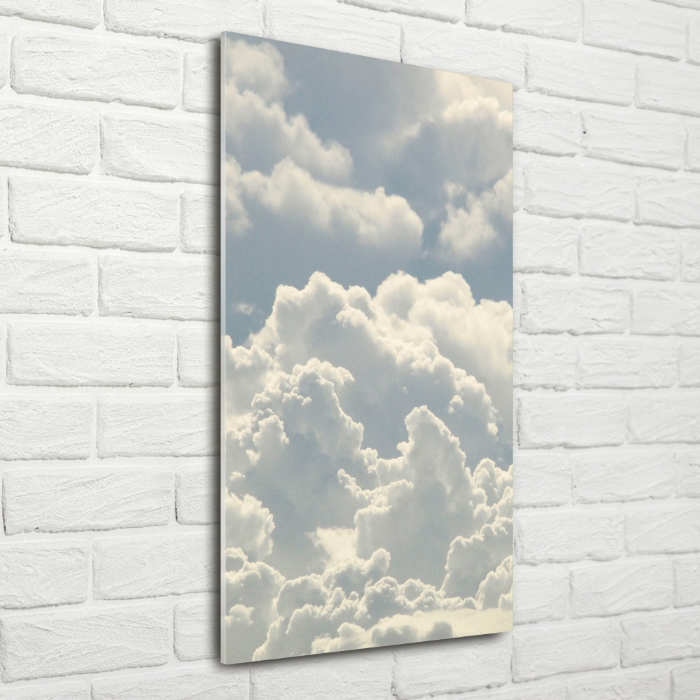 Printed glass wall art Clouds