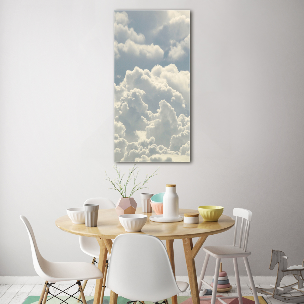 Printed glass wall art Clouds