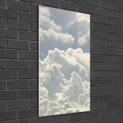 Printed glass wall art Clouds