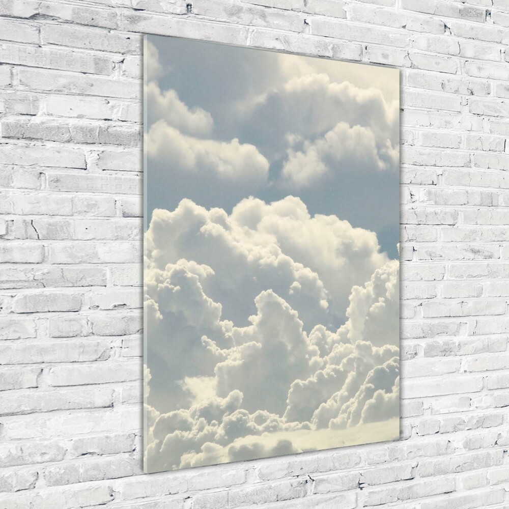 Printed glass wall art Clouds