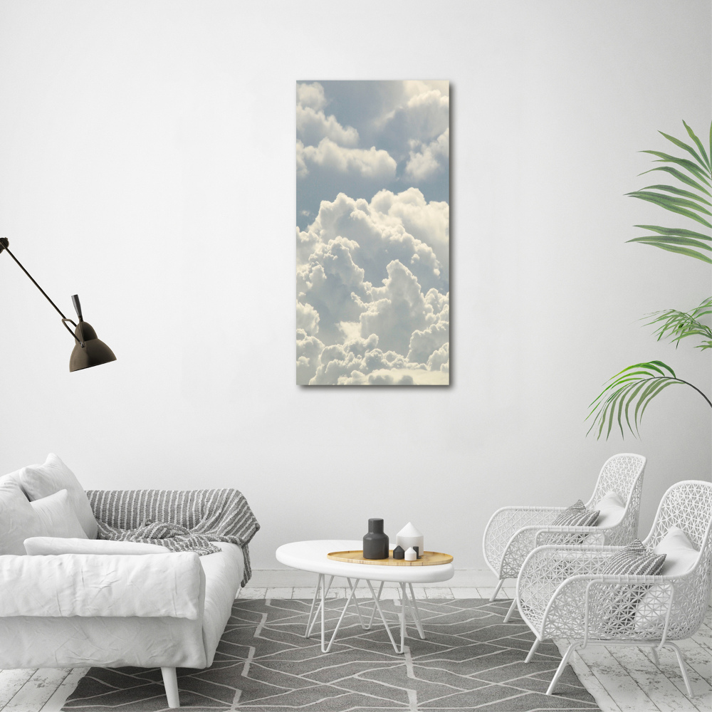 Printed glass wall art Clouds