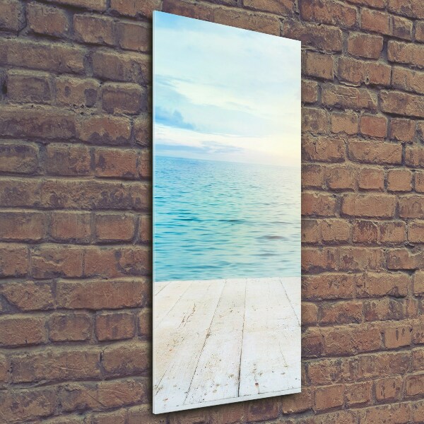 Printed glass wall art Tropical beach