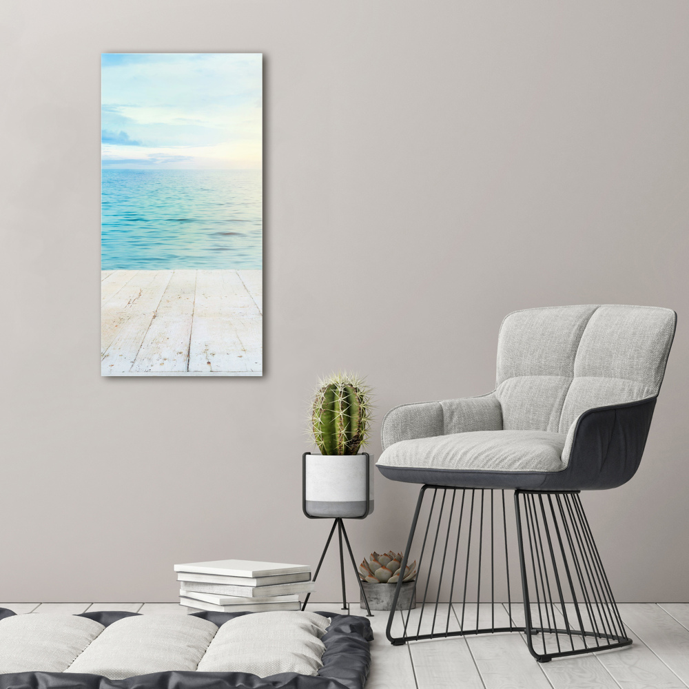 Printed glass wall art Tropical beach