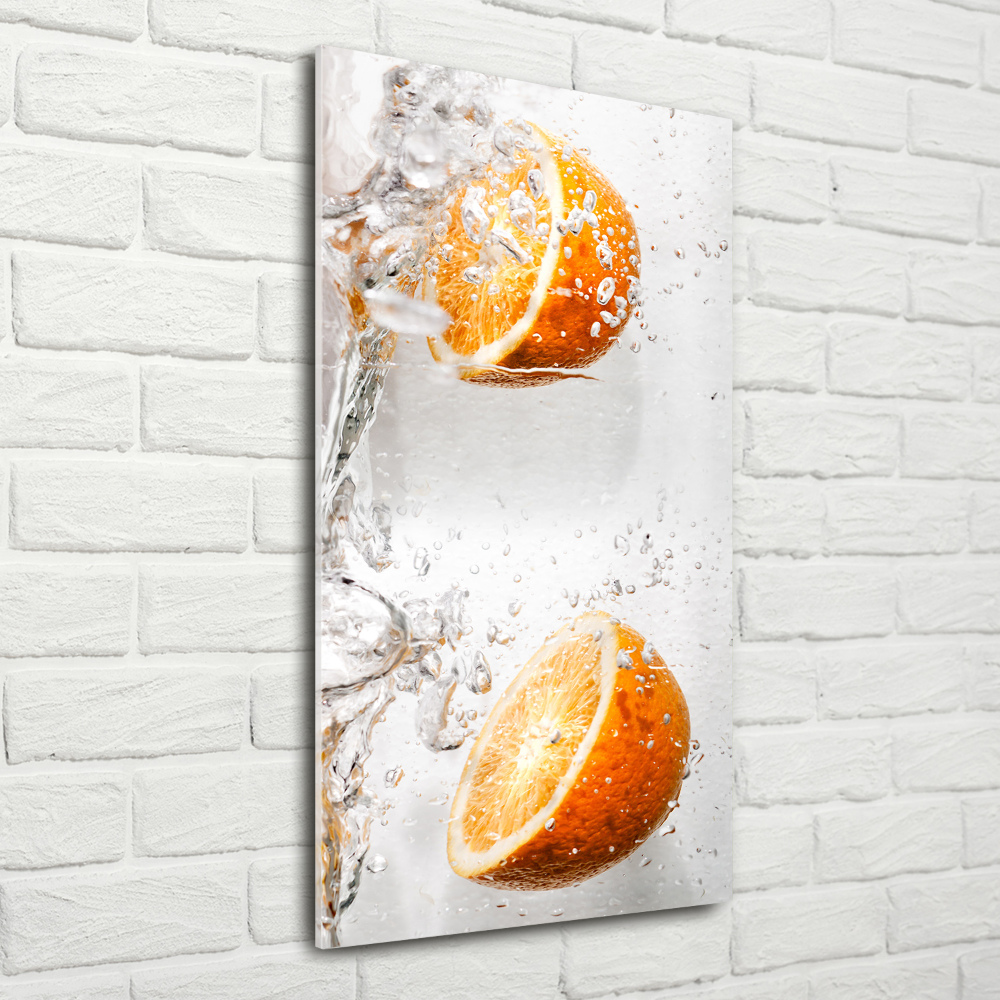 Glass wall art Oranges