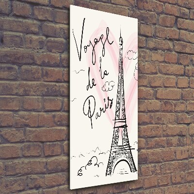 Wall art on glass Eiffel Paris tower