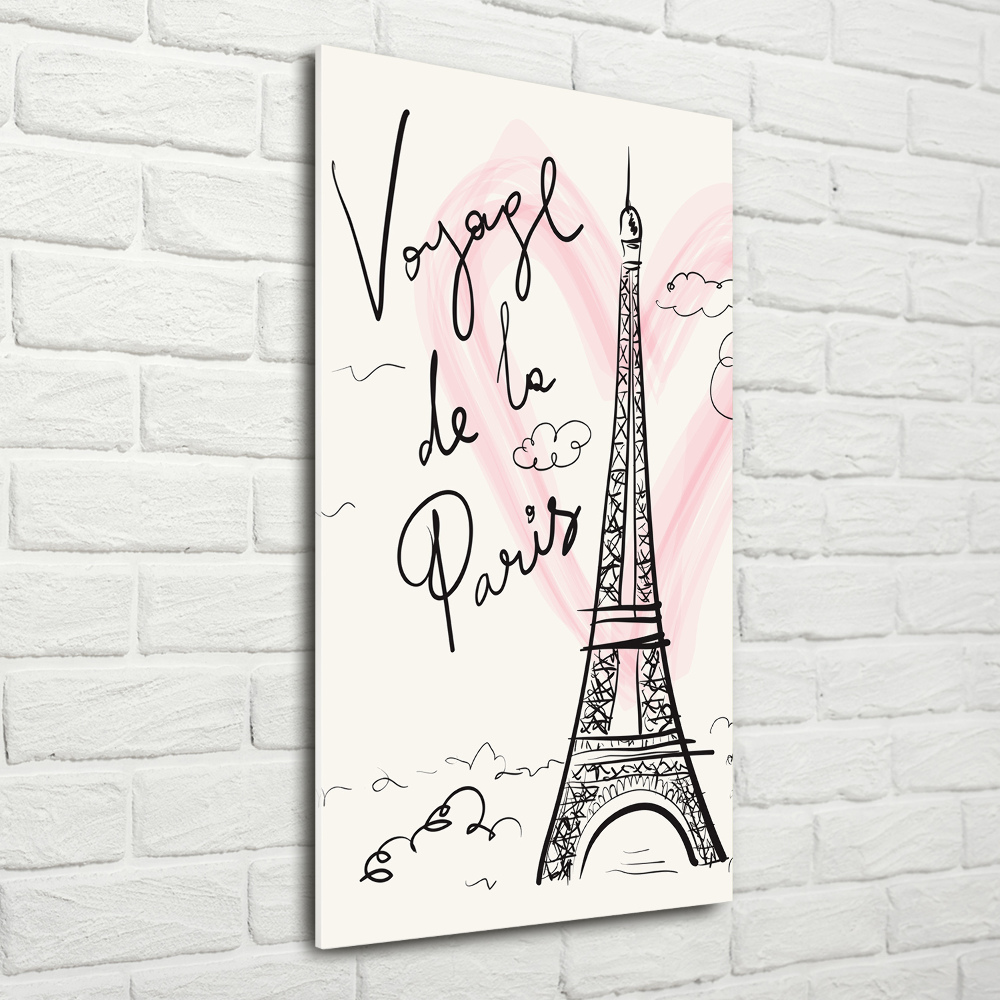 Wall art on glass Eiffel Paris tower