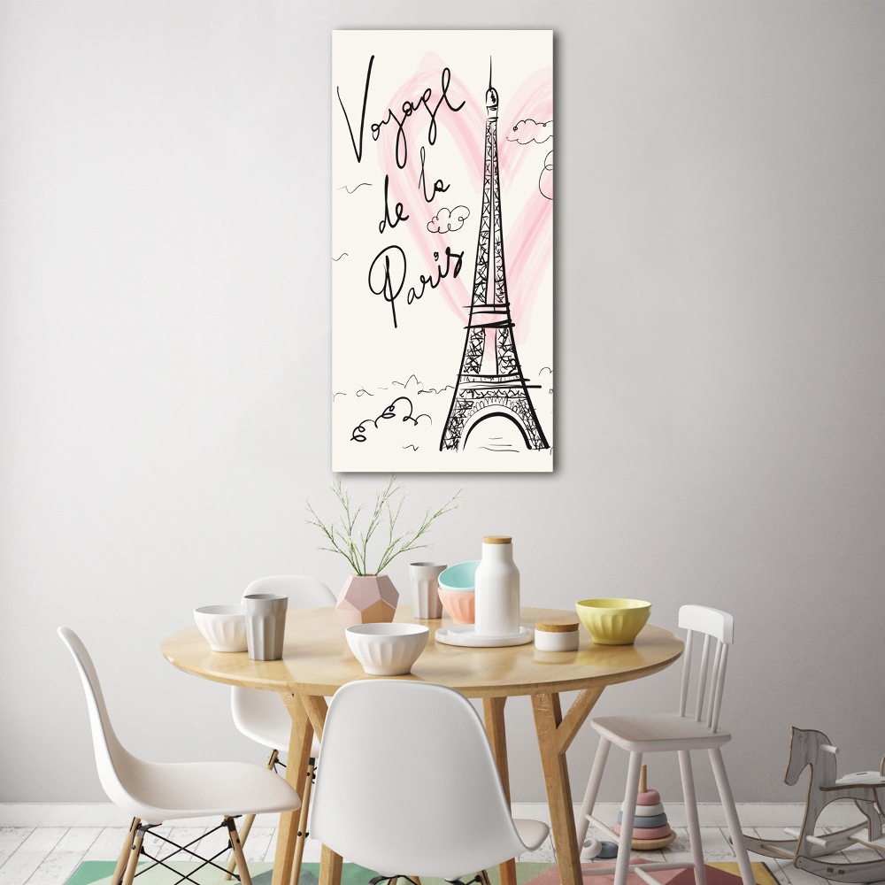 Wall art on glass Eiffel Paris tower