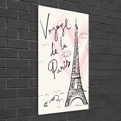 Wall art on glass Eiffel Paris tower