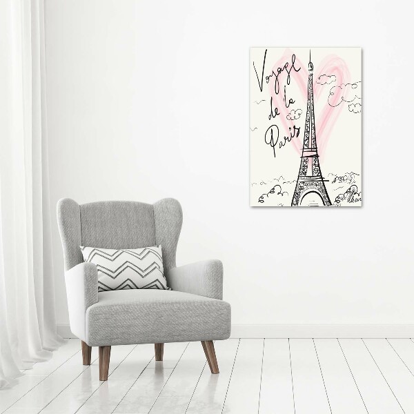 Wall art on glass Eiffel Paris tower