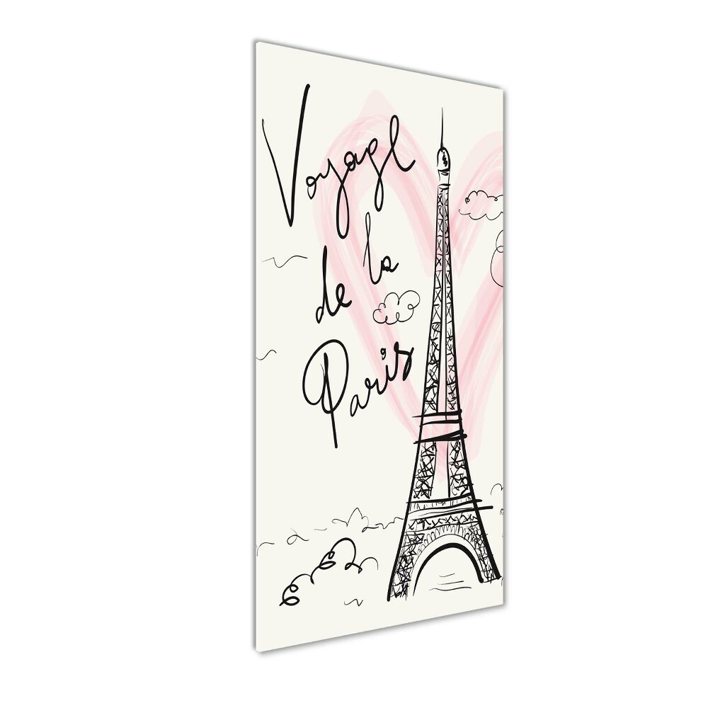 Wall art on glass Eiffel Paris tower