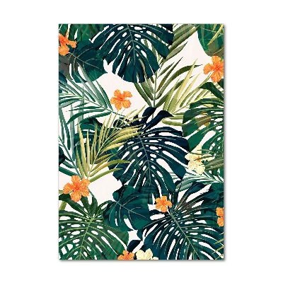 Printed glass wall art Hawaiian pattern