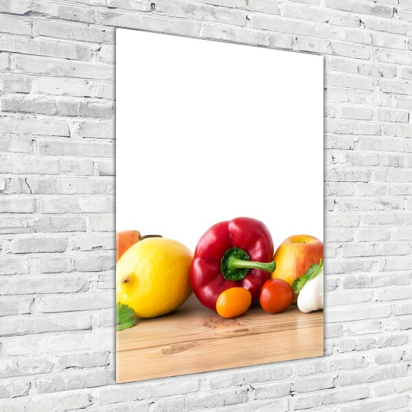 Glass wall art Fruits and vegetables