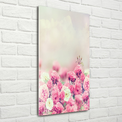 Glass picture wall art Wild Rose