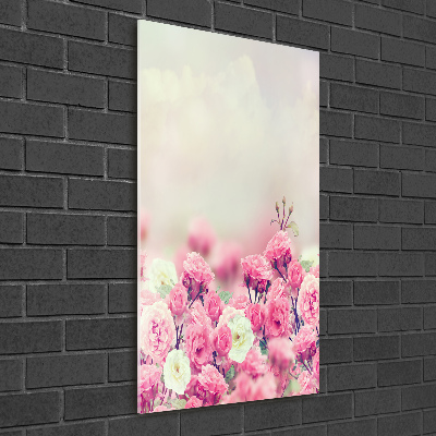 Glass picture wall art Wild Rose