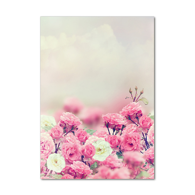 Glass picture wall art Wild Rose