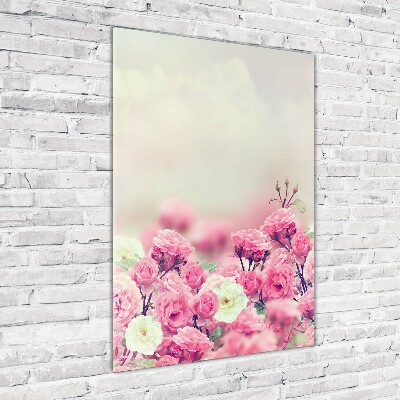 Glass picture wall art Wild Rose