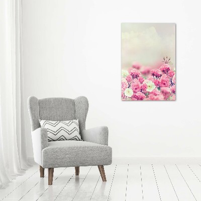 Glass picture wall art Wild Rose