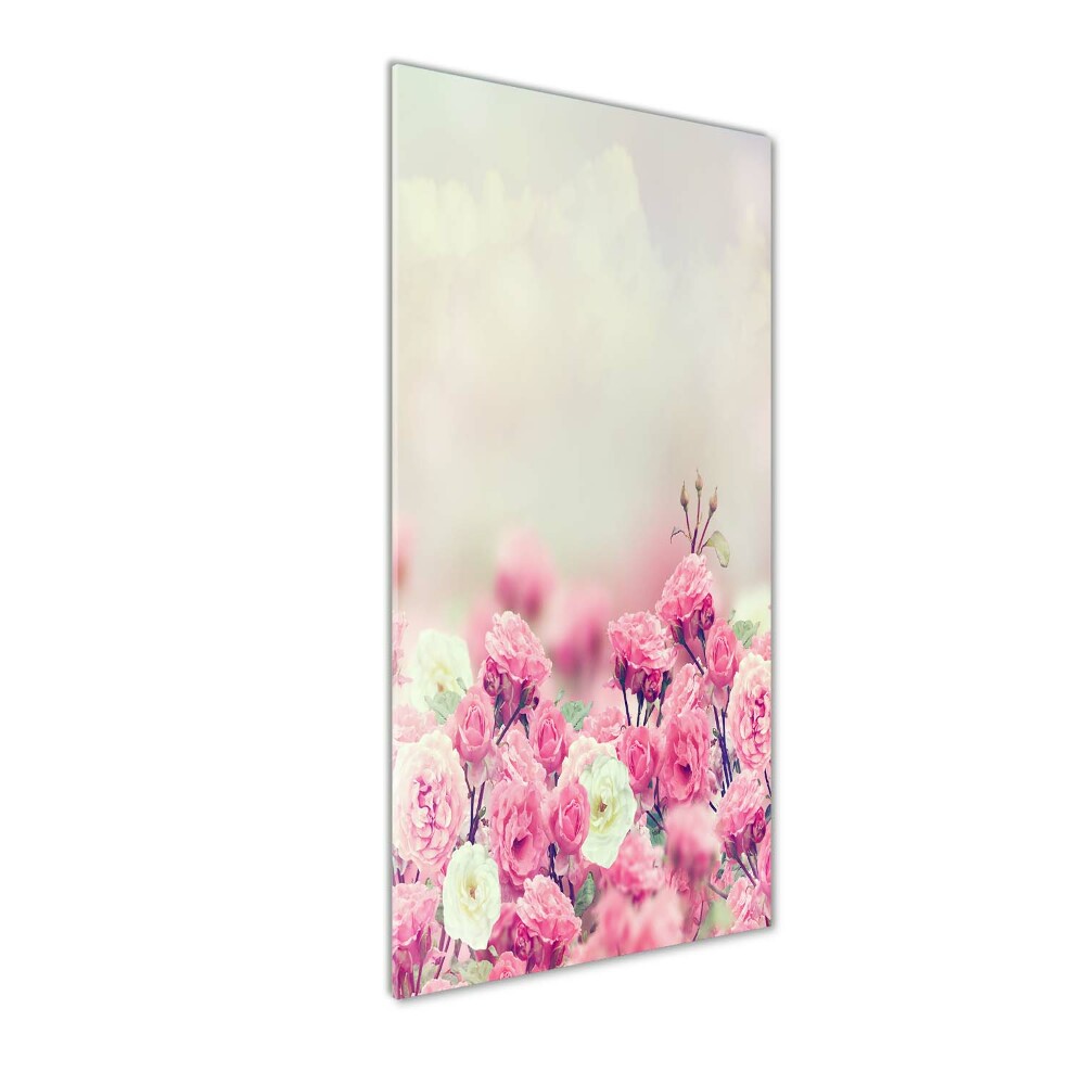 Glass picture wall art Wild Rose