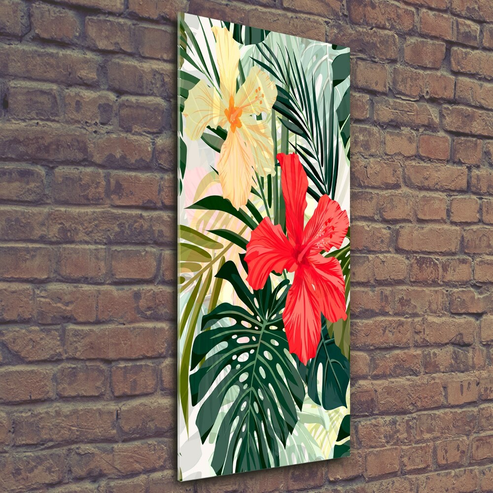 Photo printed on glass Hawaiian flowers