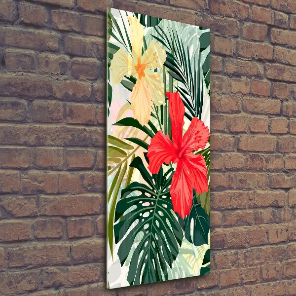 Photo printed on glass Hawaiian flowers