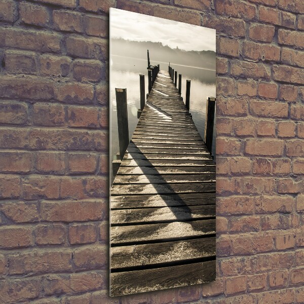 Printed glass wall art Wooden pier