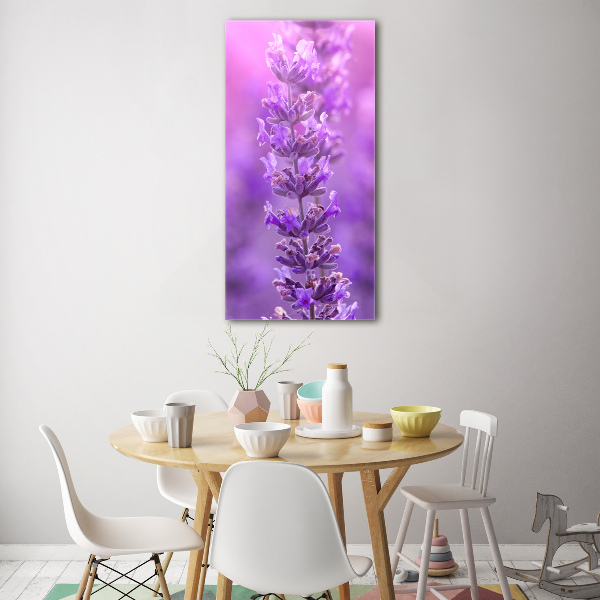 Glass picture wall art Lavender field