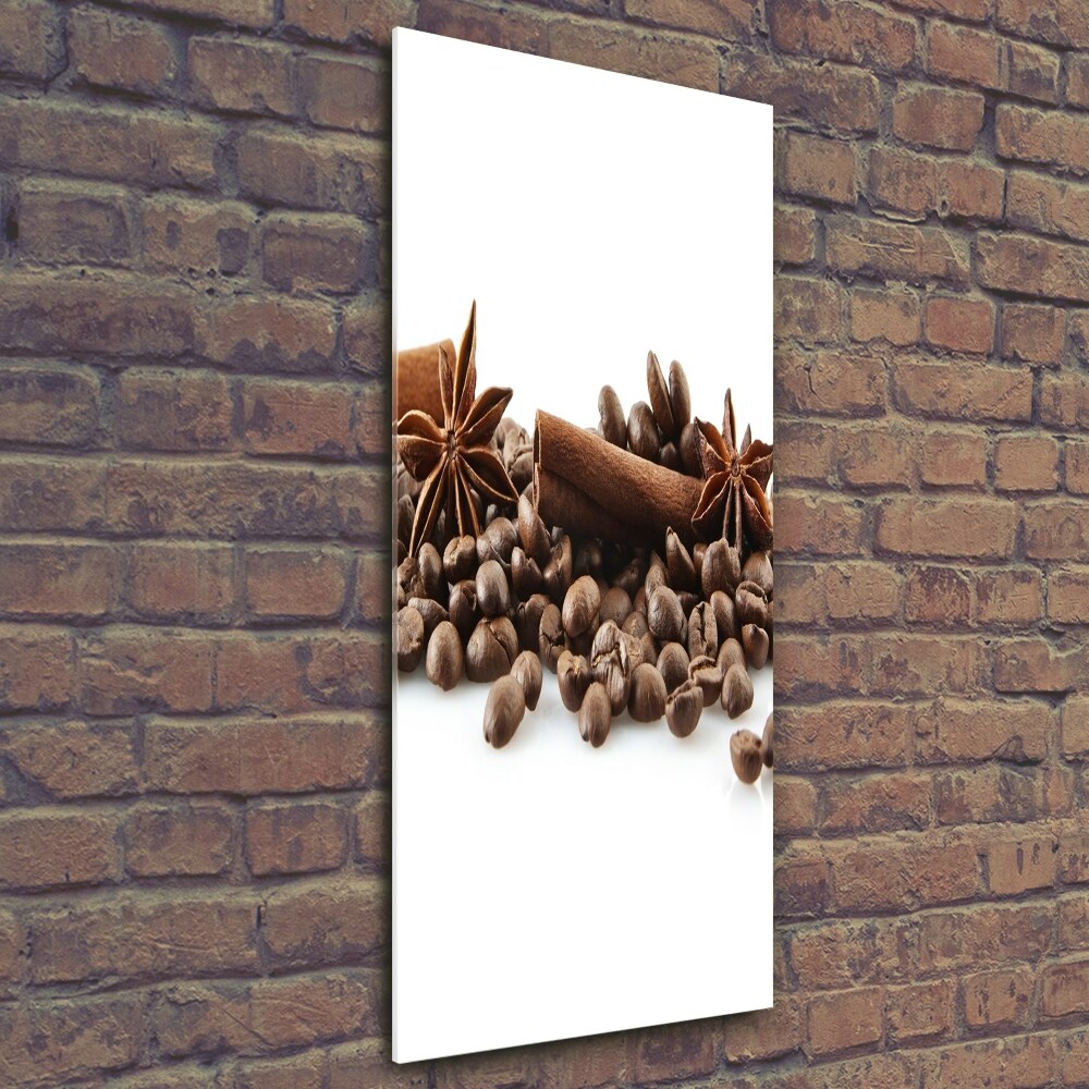 Glass wall art Coffee beans