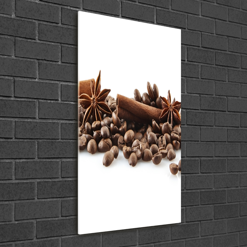 Glass wall art Coffee beans